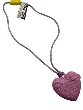 Vintage 1994 Bluebird Toys Polly Pocket Pink Heart Locket Girl on Swing Necklace